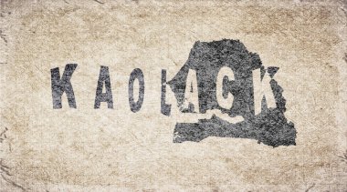 Senegal Kaolack Retro Tipografi Haritası