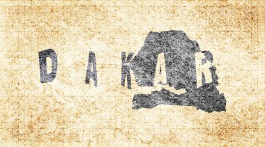 Senegal Dakar Kiremit Tahta Tipografi Haritası