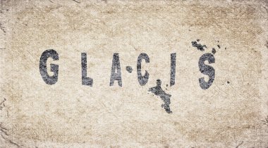 Seyşeller Glacis Retro Tipografi Haritası