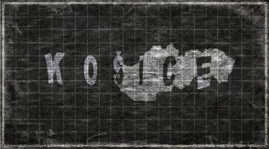 Slovakya Kosice Chalkboard Tipografi Haritası