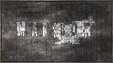 Slovenya Maribor Tebeşir Tahta Tipografi Haritası