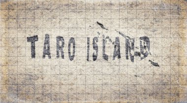 Solomon Adaları Taro Adası Retro Tipografi Haritası