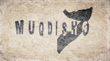 Somali Mogadişu Retro Tipografi Haritası