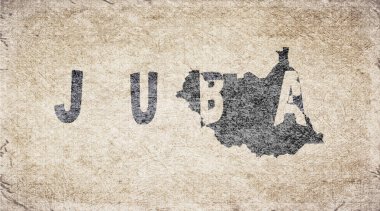 Güney Sudan Juba Retro Tipografi Haritası