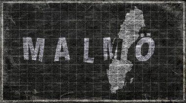 İsveç Malmö Kaya Tahtası Tipografi Haritası