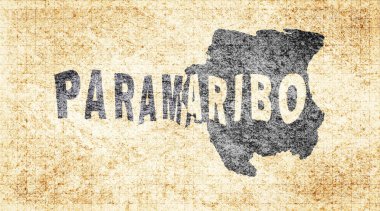 Surinam Paramaribo Chalkboard Typography Haritası