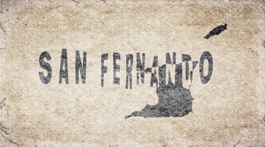 Trinidad ve Tobago San Fernando Retro Typography Haritası