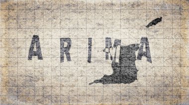 Trinidad ve Tobago Arima Retro Tipografi Haritası