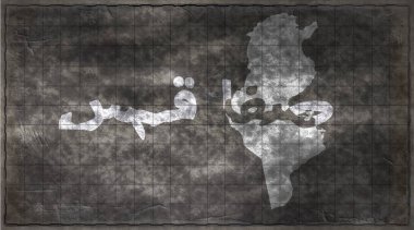 Tunus Sfax Tebeşir Tahta Tipografi Haritası