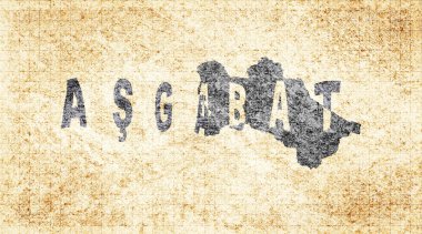 Türkmenistan Ashgabat Kiremit Tahta Tipografi Haritası