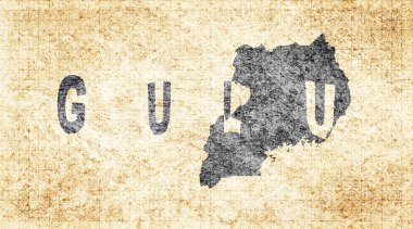 Uganda Gulu Tebeşir Tahta Tipografi Haritası