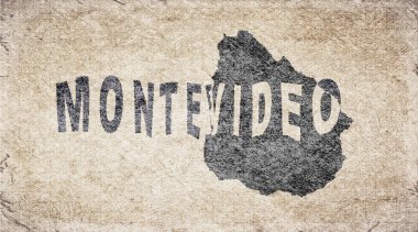 Uruguay Montevideo Retro Tipografi Haritası