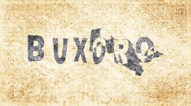 Özbekistan Buhara Kiremit Tahta Tipografi Haritası