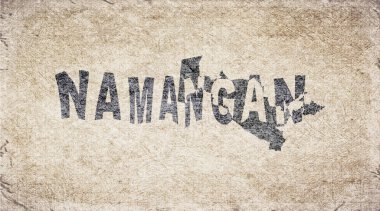 Özbekistan Namangan Retro Tipografi Haritası