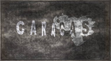 Venezuela Karakas Kiremit Tahta Tipografi Haritası