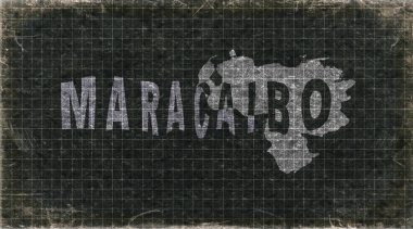 Venezuela Maracaibo Retro Tipografi Haritası