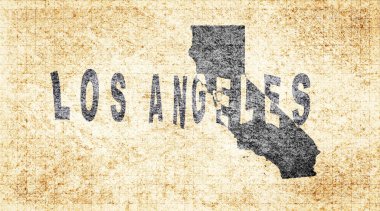 Kaliforniya Los Angeles Sütun Tahtası Tipografi Haritası