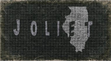 Illinois Joliet Retro Tipografi Haritası