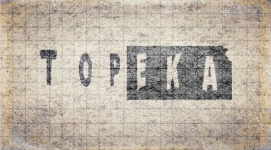 Kansas Topeka Retro Tipografi Haritası