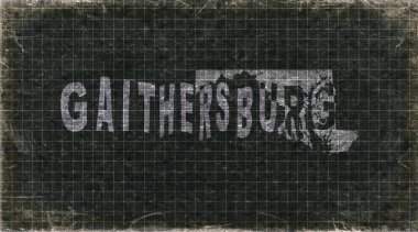 Maryland Gaithersburg Retro Tipografi Haritası