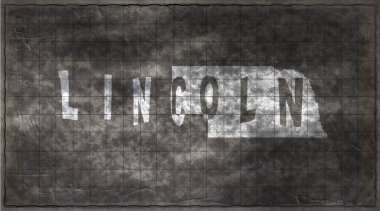 Nebraska Lincoln Karton Tahta Tipografi Haritası