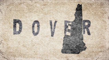 New Hampshire Dover Retro Tipografi Haritası