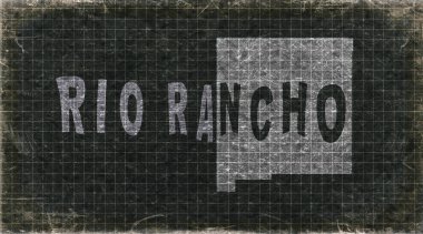 New Mexico Rio Rancho Retro Tipografi Haritası