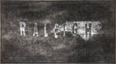 Kuzey Carolina Raleigh Kiremit Tahta Tipografi Haritası