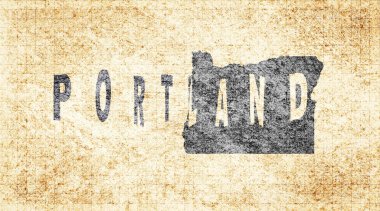 Oregon Portland Kiremit Tahta Tipografi Haritası