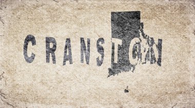 Rhode Island Cranston Retro Tipografi Haritası