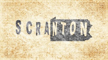 Pennsylvania Scranton Kiremit Tahta Tipografi Haritası