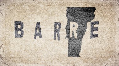 Vermont Barre Retro Tipografi Haritası
