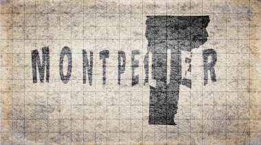 Vermont Montpelier Retro Tipografi Haritası