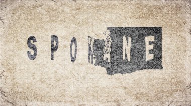 Washington Spokane Retro Tipografi Haritası