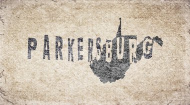 Batı Virginia Parkersburg Retro Tipografi Haritası