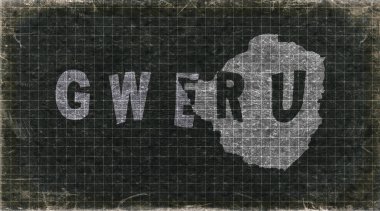 Zimbabwe Gweru Retro Tipografi Haritası