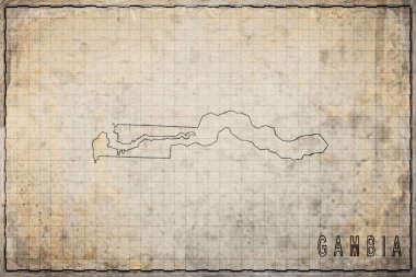 Gambiya 'nın Antik Kağıt Haritası, Tarihi Harita