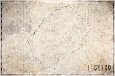 Eski Kağıt, Tarihi Harita Lesotho Antika Haritası