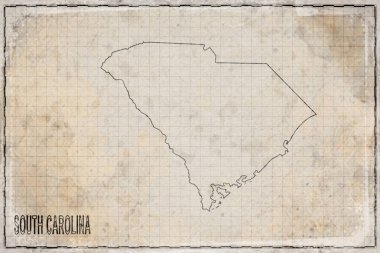 Tarihi Haritada Güney Carolina 'nın Antik Haritası