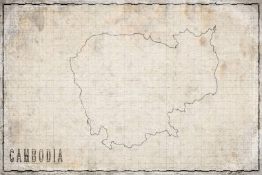 Kamboçya 'nın Eski Kağıt Haritası, Tarihi Harita