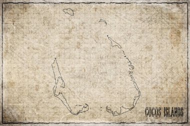 Cocos Adalarının Tarihi Haritası Yaşlanmış Kağıt, Tarihi Harita