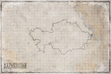 Kazakistan 'ın Eski Kağıt Haritası, Tarihi Harita