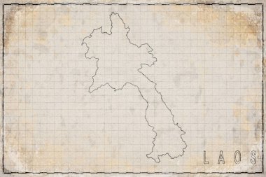 Tarihi Haritada Eski Laos Haritası