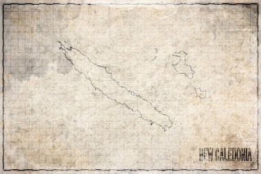 Yeni Kaledonya 'nın Eski Kağıt Tarihi Haritası