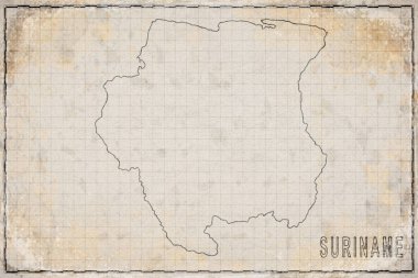 Surinam 'ın Eski Kağıt Haritası, Tarihi Harita