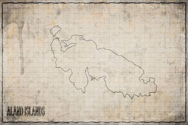 Eski Kağıt üzerinde Aland Adaları 'nın Antik Haritası, Tarihi Harita