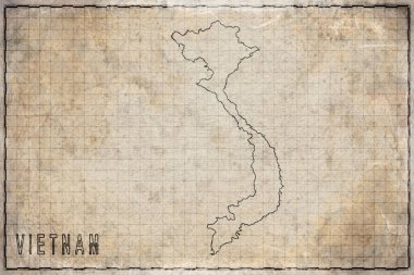 Vietnam 'ın Eski Kağıt Haritası, Tarihi Harita