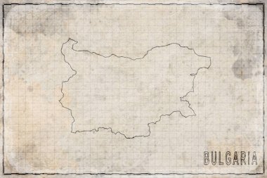 Bulgaristan 'ın Eski Kağıt ve Tarihi Haritası Üzerine Antik Haritası
