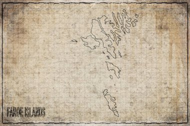 Faroe Adaları 'nın Tarihi Harita Tarihi Kağıt Üzerinde Antik Haritası