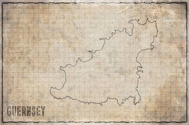 Guernsey 'in Eski Kağıt Tarihi Haritası